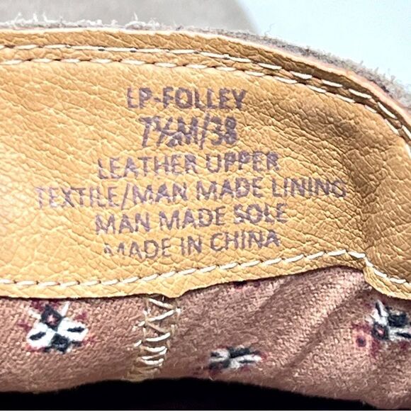 Lucky Brand Folley Taupe Suede Leather Pull On Low Block Heel Bootie 7.5 - Picture 6 of 11